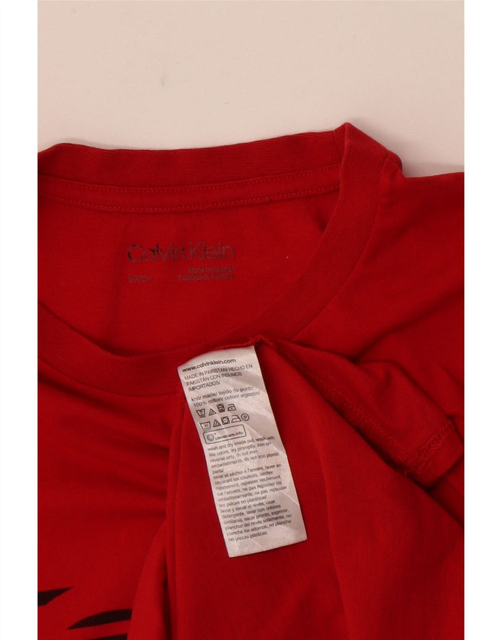 Maglietta grafica da uomo Calvin Klein Top piccola in cotone rosso