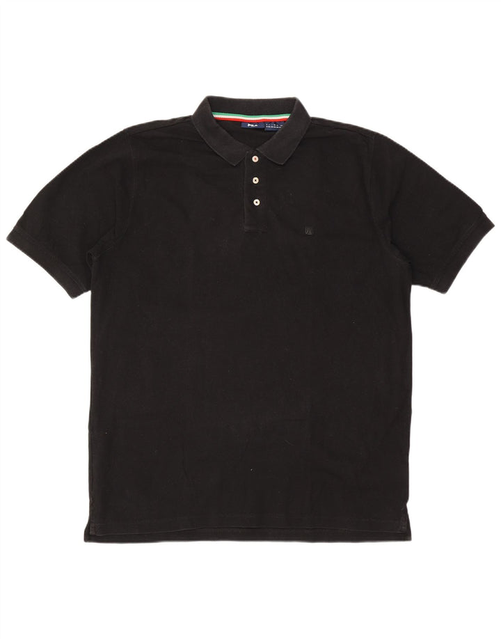 Polo da uomo FILA 2XL in cotone nero