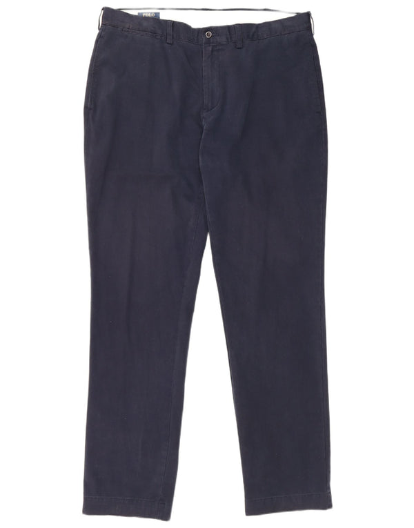 Pantaloni chino slim da uomo Polo Ralph Lauren W38 L34 cotone blu navy