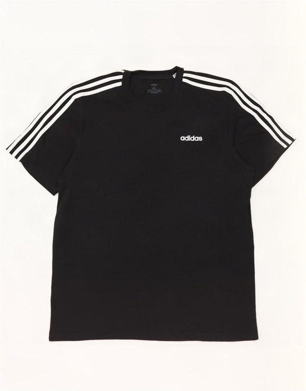 Adidas Mens T-Shirt Top XL Black Cotton