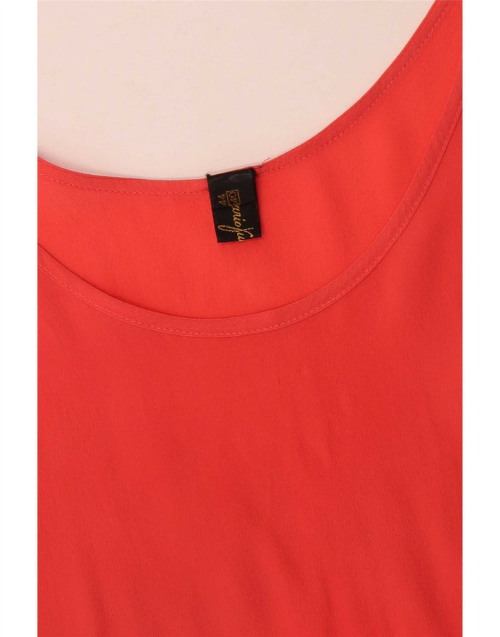 Camicetta senza maniche vintage da donna IT 40 piccola rossa
