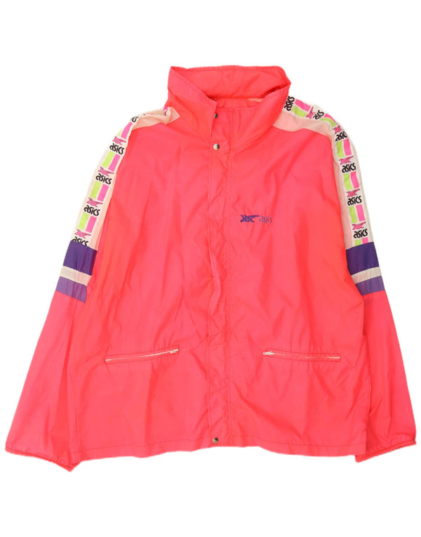 Asics Giacca antipioggia da uomo con cappuccio grafico UK 42 XL Poliammide color block rosa