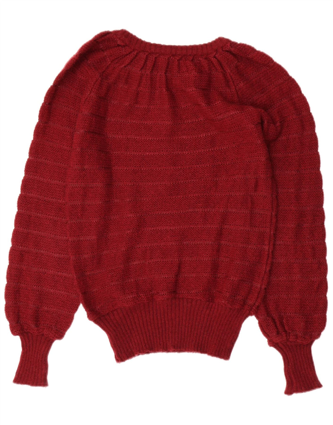Maglione maglione con scollo a barca da donna VINTAGE UK 12 marrone medio