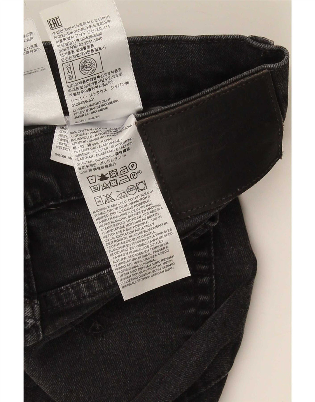 Levi's Uomo 519 Jeans Skinny W32 L34 Cotone Grigio