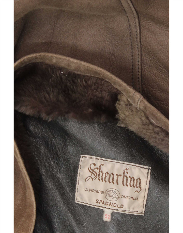 Giubbotto in shearling vintage da uomo IT 52 XL Marrone
