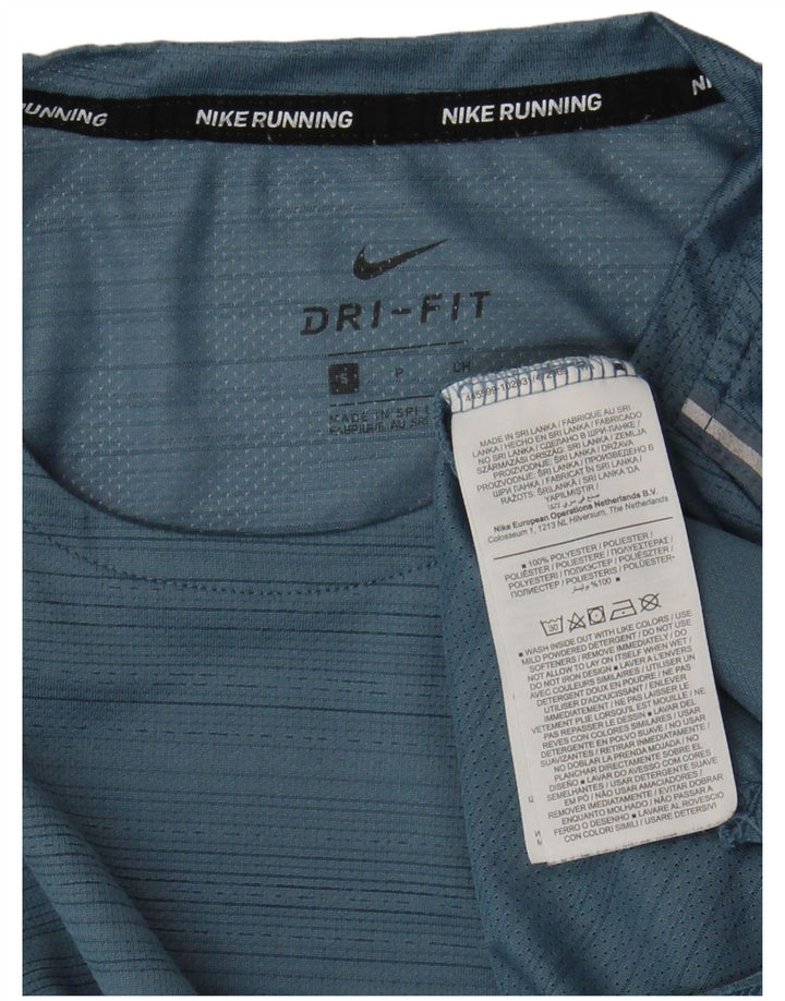 T-shirt Nike da uomo Dri Fit, piccola, in poliestere a righe blu