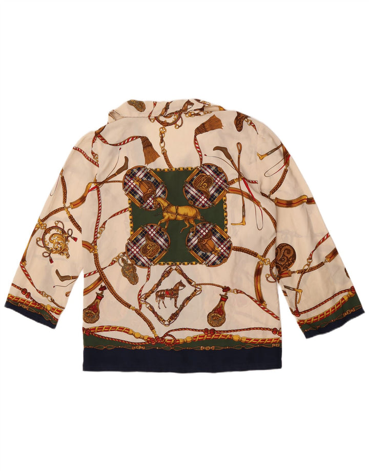 Camicetta da equitazione da donna vintage UK 14 grande multicolore
