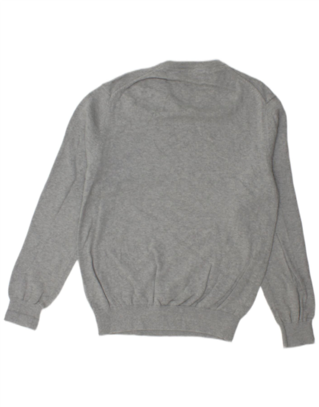CREW CLOTHING Maglione da uomo con scollo a V in cotone screziato grigio medio