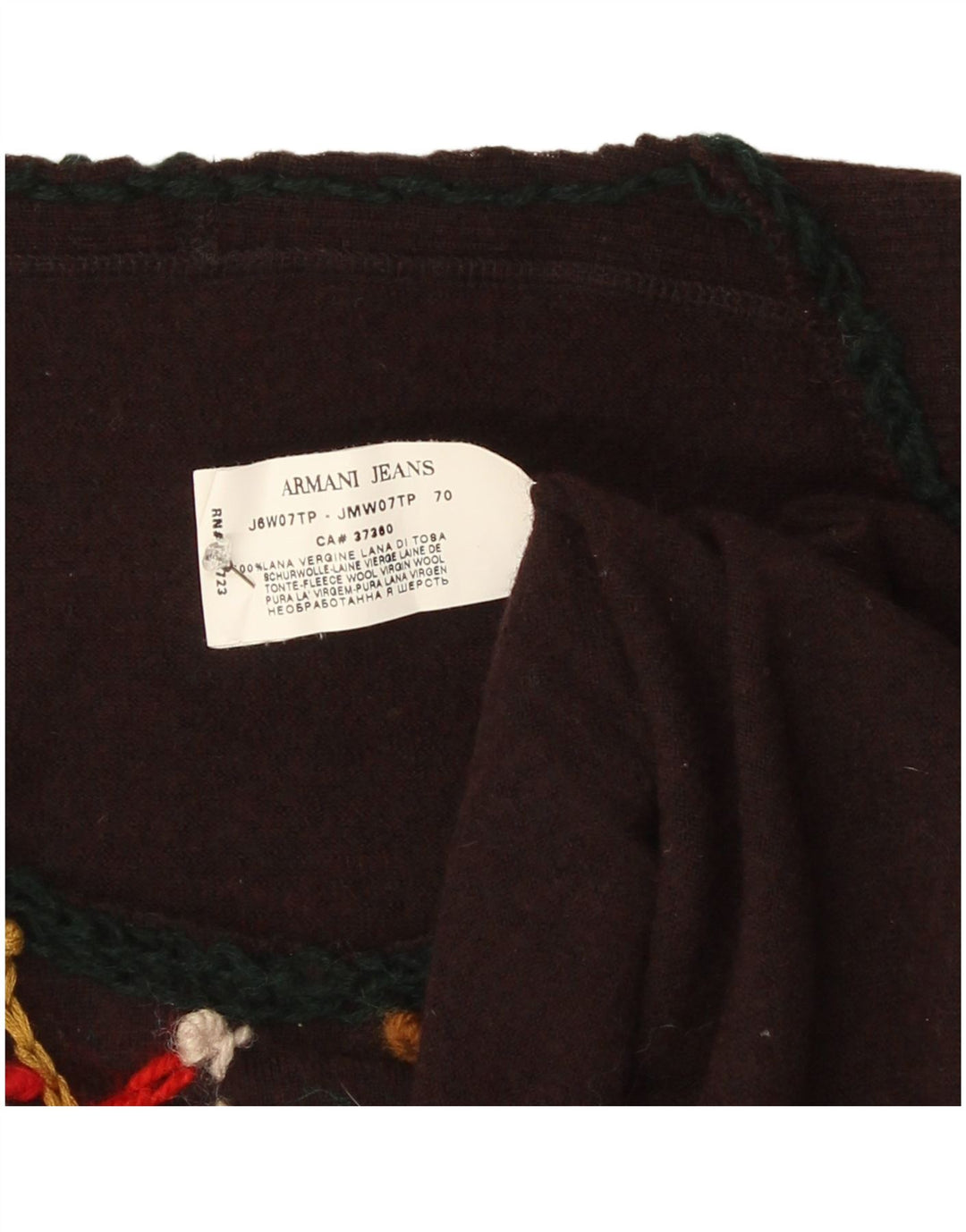 Armani Jeans Maglione da Donna con Scollo a Barca con Motivo Astratto, Maglione UK 10 Small B