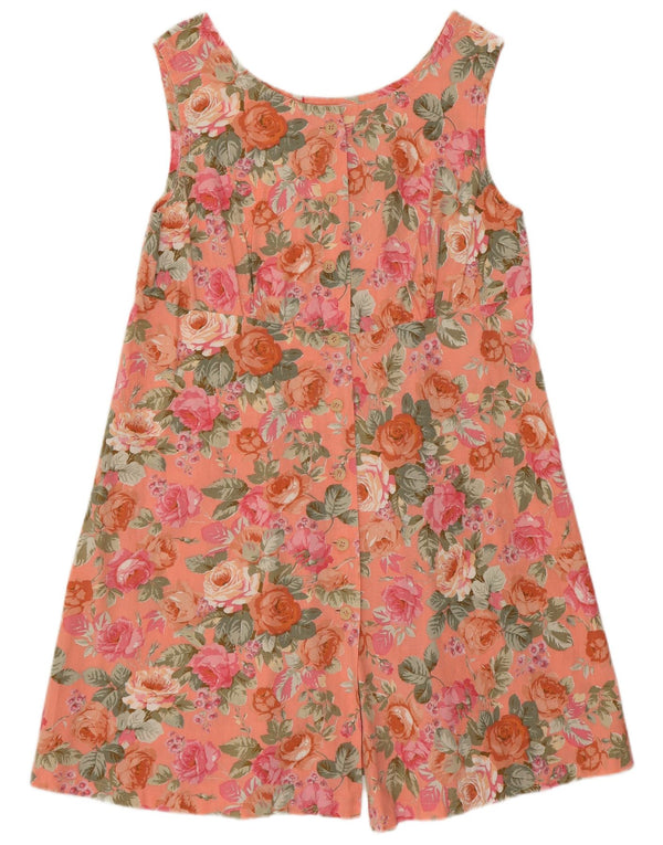 Prendisole vintage da donna UK 12 bohémien floreale rosa medio