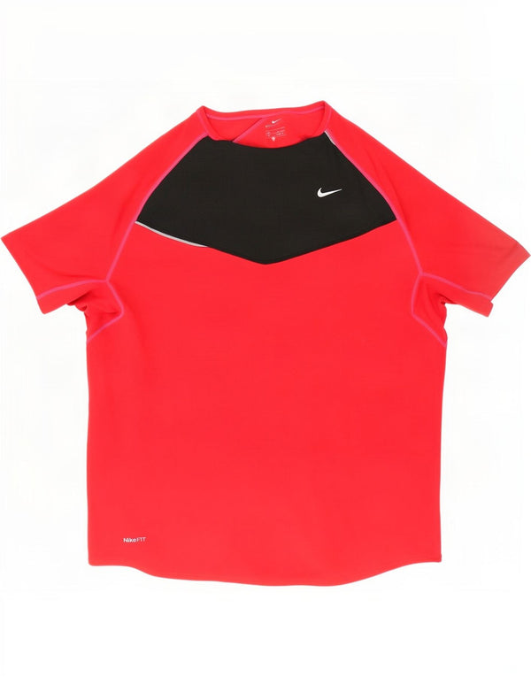 T-shirt da uomo Nike Top UK 42/44 Large Red Colourblock Sports
