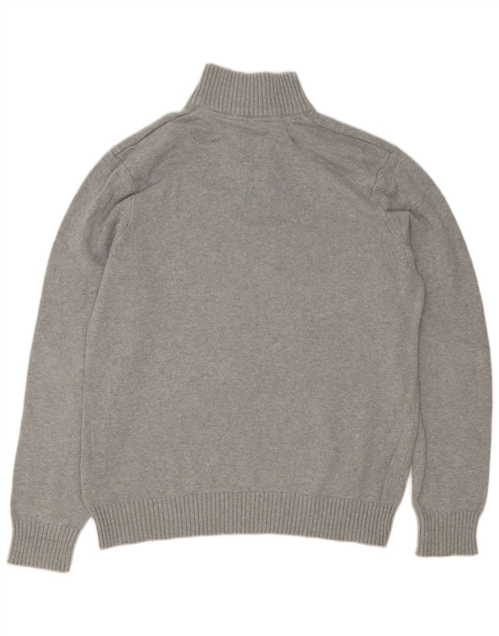 Crew Clothing Maglione da uomo con collo a bottoni, grande cotone grigio