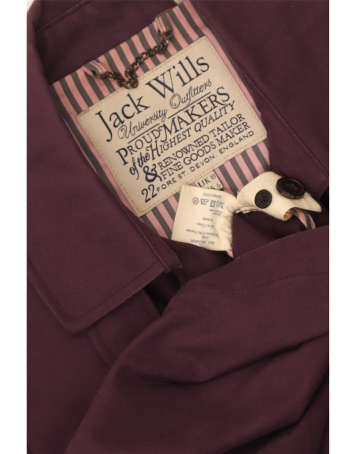 Trench da donna Jack Wills UK 10 piccolo cotone marrone