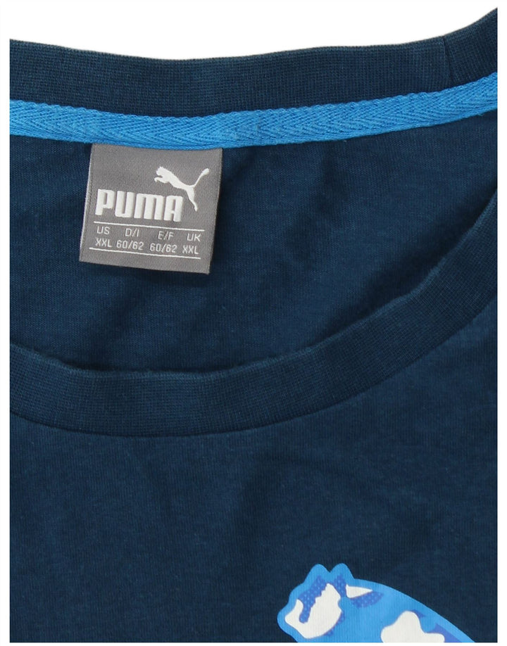 Maglietta grafica da uomo PUMA Top 2XL Blu navy