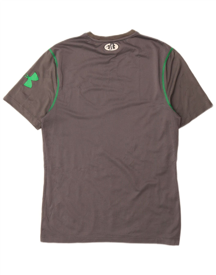 T-shirt Under Armour da uomo Heat Gear Top in poliestere geometrico grigio medio