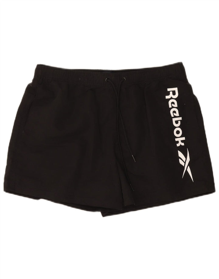Pantaloncini sportivi Reebok da uomo con grafica, grandi, in poliestere nero