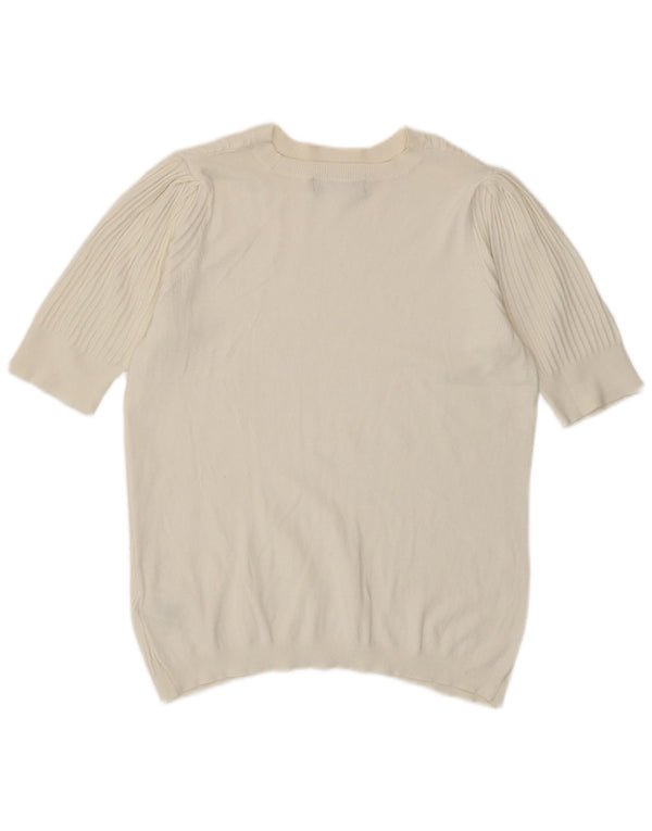 Maglione maglione con scollo a barca da donna Marks & Spencer UK 14 medio bianco
