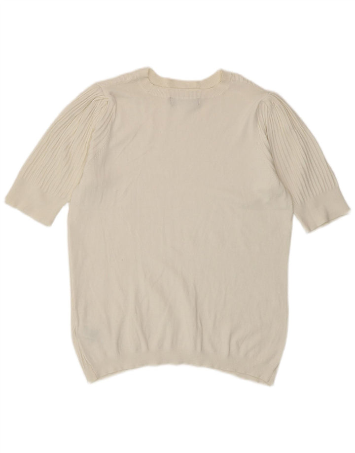 Maglione maglione con scollo a barca da donna Marks & Spencer UK 14 medio bianco