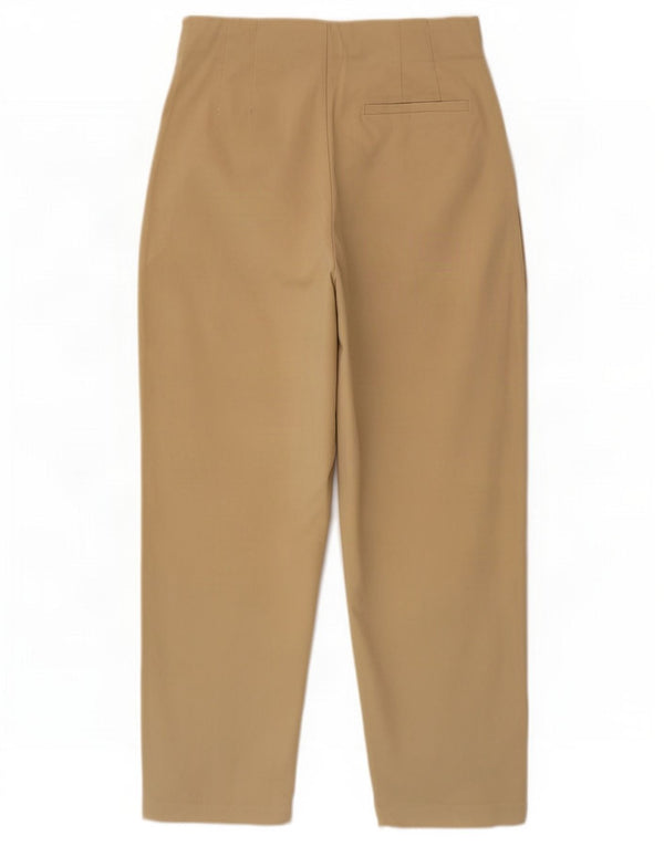 Pantaloni corti a vita alta da donna Zara medi W28 L24 cotone beige