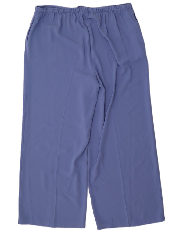 Pantaloni casual a vita alta da donna Marks & Spencer UK 20 2XL W40 L29 Blu
