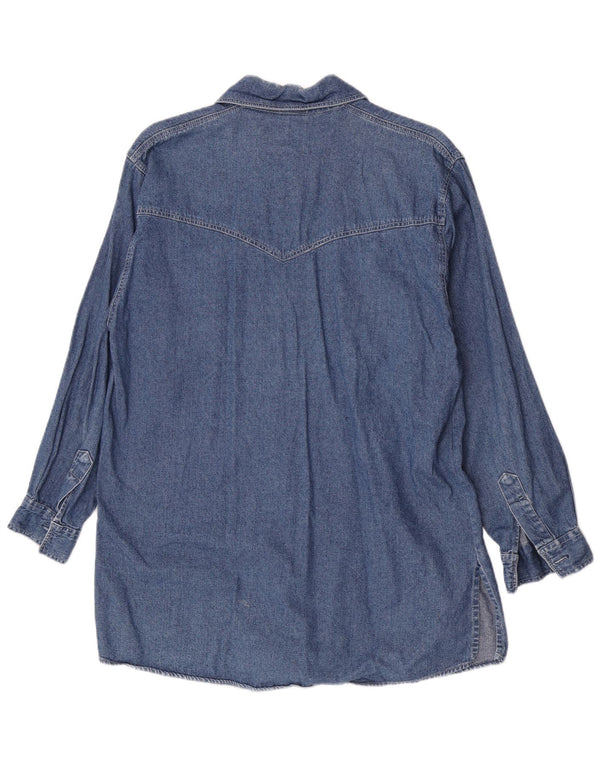 Camicia di jeans lunga da donna vintage EU 40 Cotone blu medio