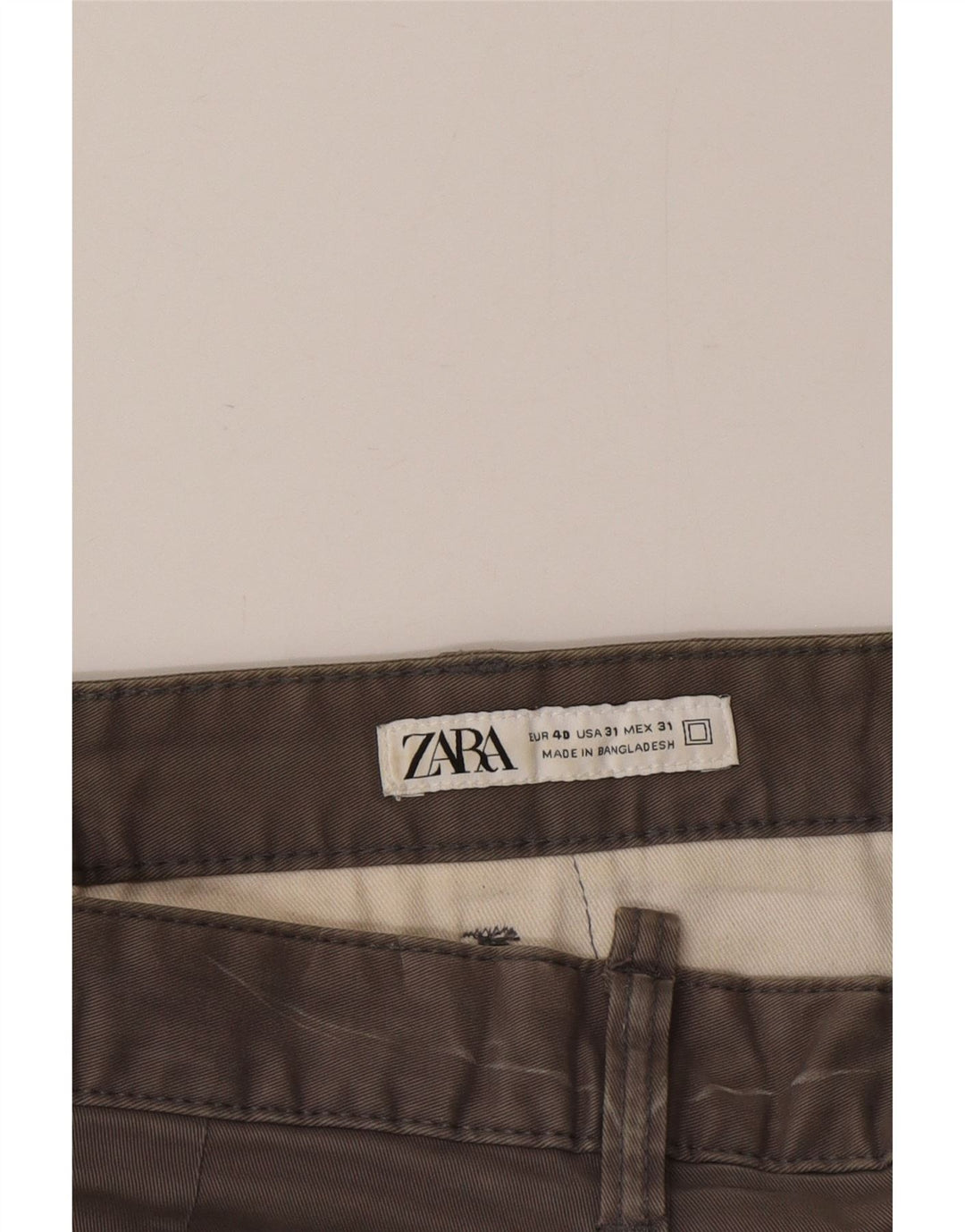 Pantaloncini chino da uomo Zara EU 40 medi W31 grigi