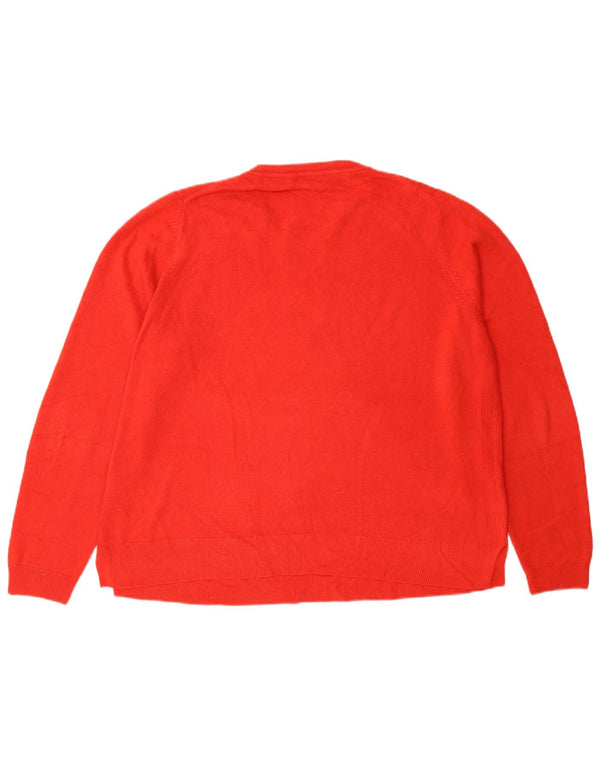 Maglione maglione girocollo da donna Marks & Spencer UK 18 XL acrilico rosso