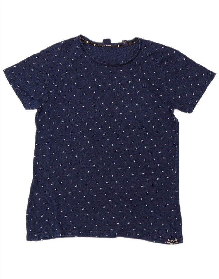 T-shirt da uomo SCOTCH & SODA Top XL in cotone maculato blu navy