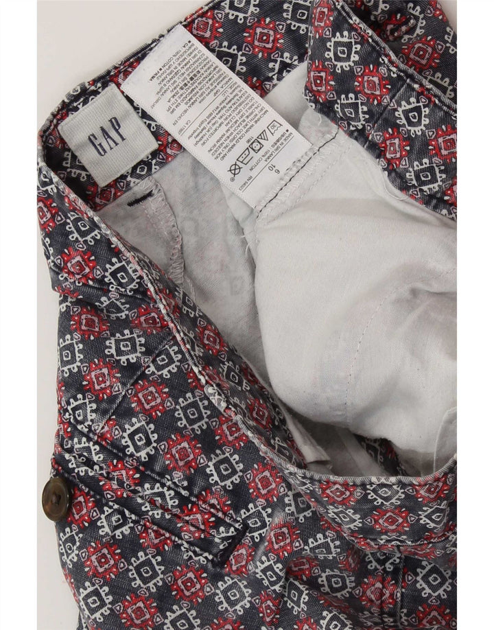 Pantaloncini chino regolari da donna Gap US 10 Large W32 multicolore geometrico