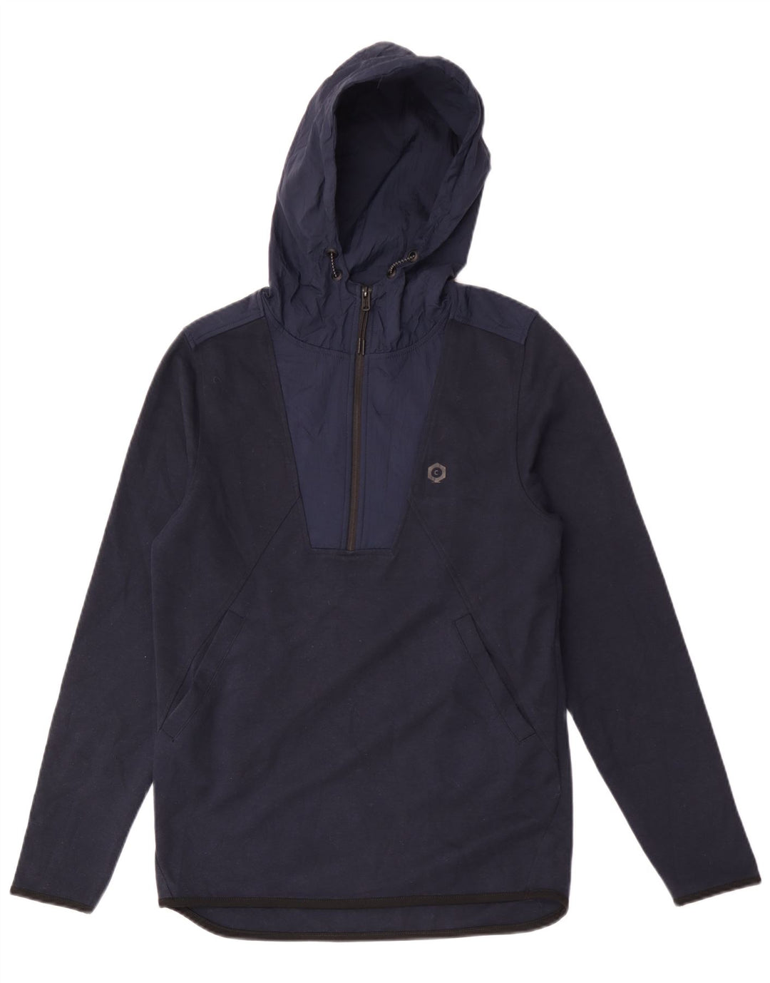 Jack & Jones Maglione con cappuccio da uomo con zip e collo piccolo in poliestere blu navy
