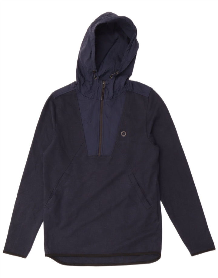 Jack & Jones Maglione con cappuccio da uomo con zip e collo piccolo in poliestere blu navy