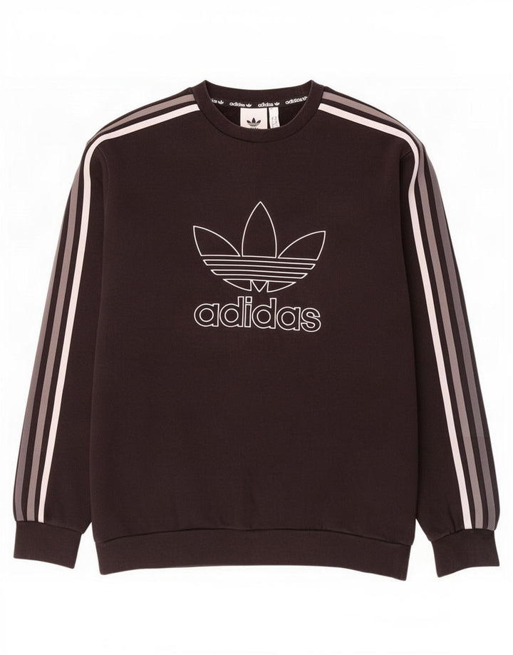 Felpa grafica da uomo Adidas Felpa media in cotone nero