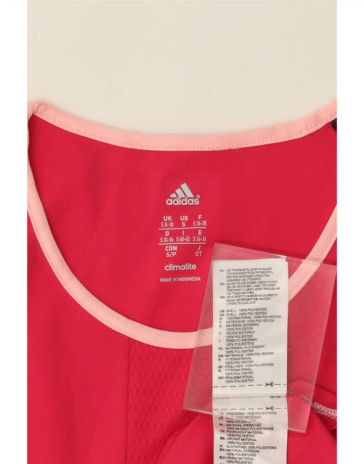 T-shirt Adidas Climalite da donna Top UK 8/10 Small Rosa Poliestere