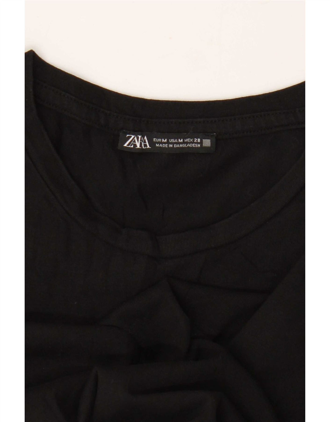 T-shirt corta da donna Zara UK 12 media nera