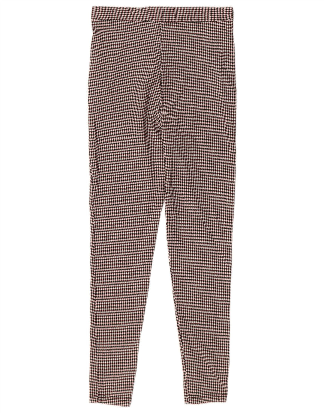Pantaloni skinny da donna Zara in poliestere pied de poule rosso medio