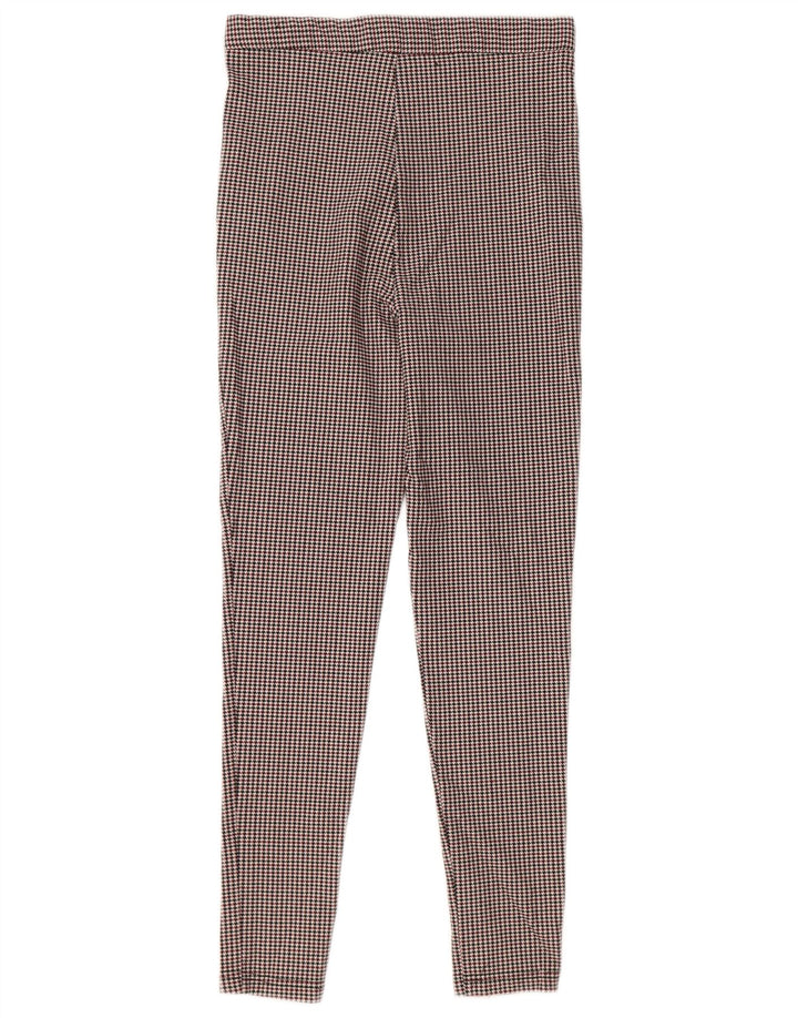 Pantaloni skinny da donna Zara in poliestere pied de poule rosso medio
