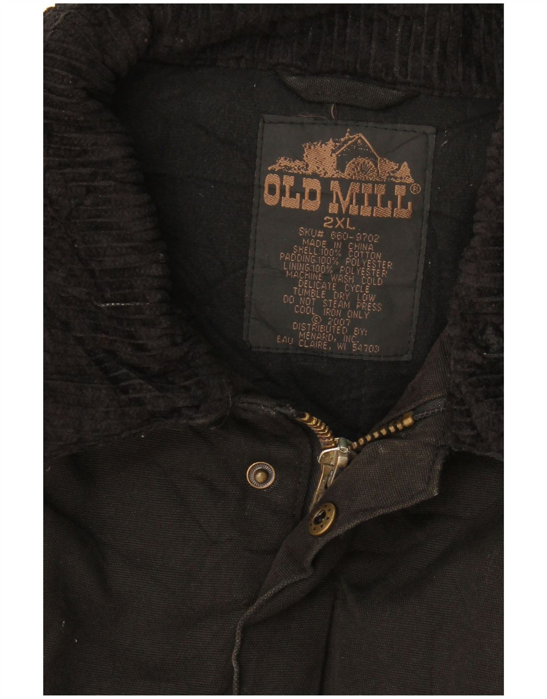 Giacca a vento da uomo Old Mill UK 44 2XL Cotone nero