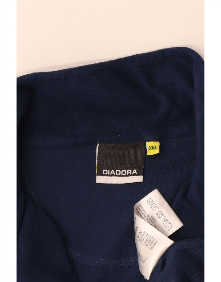 DIADORA Maglione in pile da donna con collo e zip UK 20 2XL Poliestere blu navy