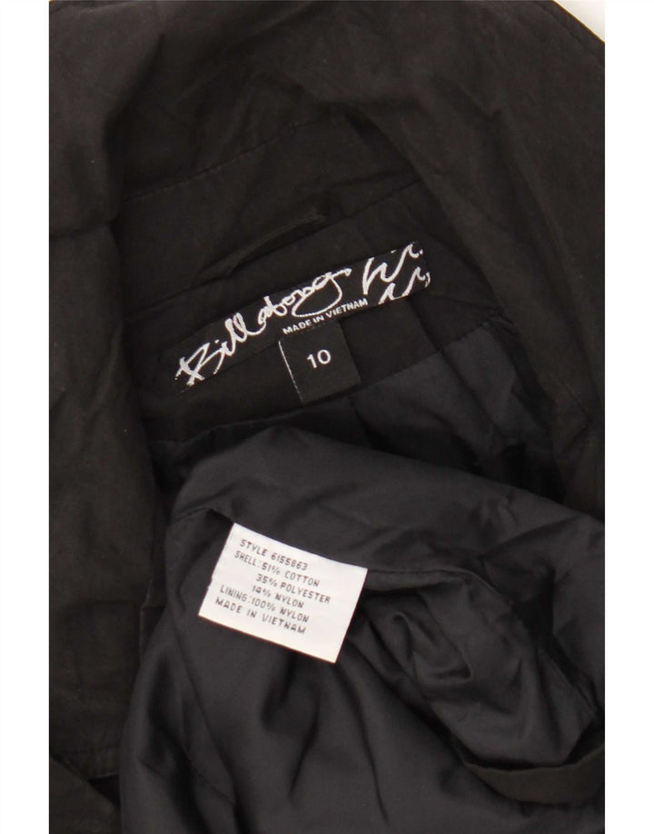 Cappotto doppiopetto da donna Billabong UK 10 piccolo cotone nero
