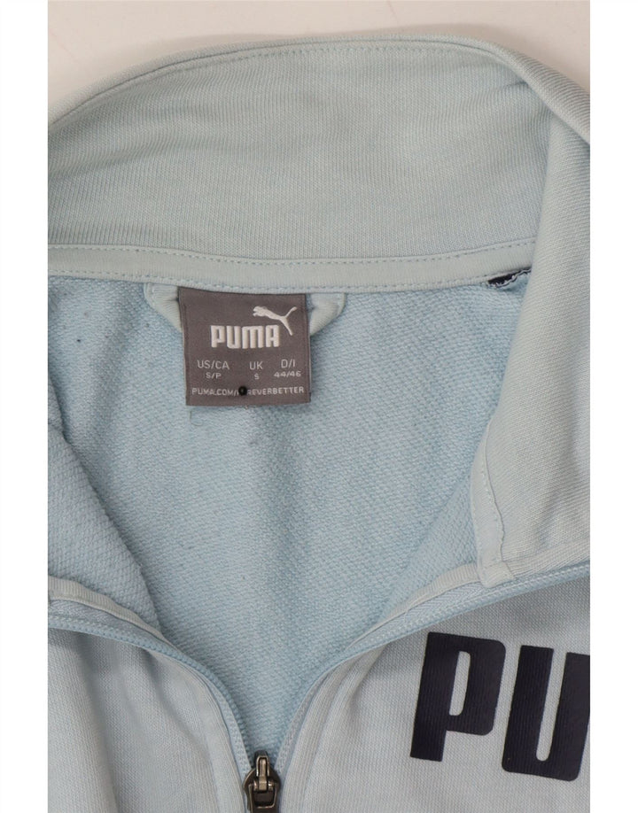PUMA Mens Graphic Tracksuit Top Jacket Small Blue Colourblock Cotton Vintage Puma and Second-Hand Puma from Messina Hembry 