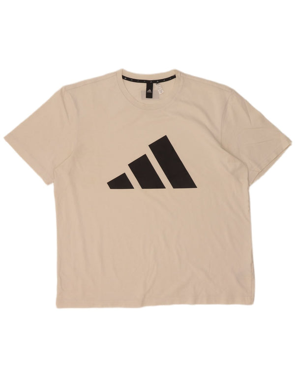 T-shirt grafica da uomo Adidas Top XL in cotone bianco