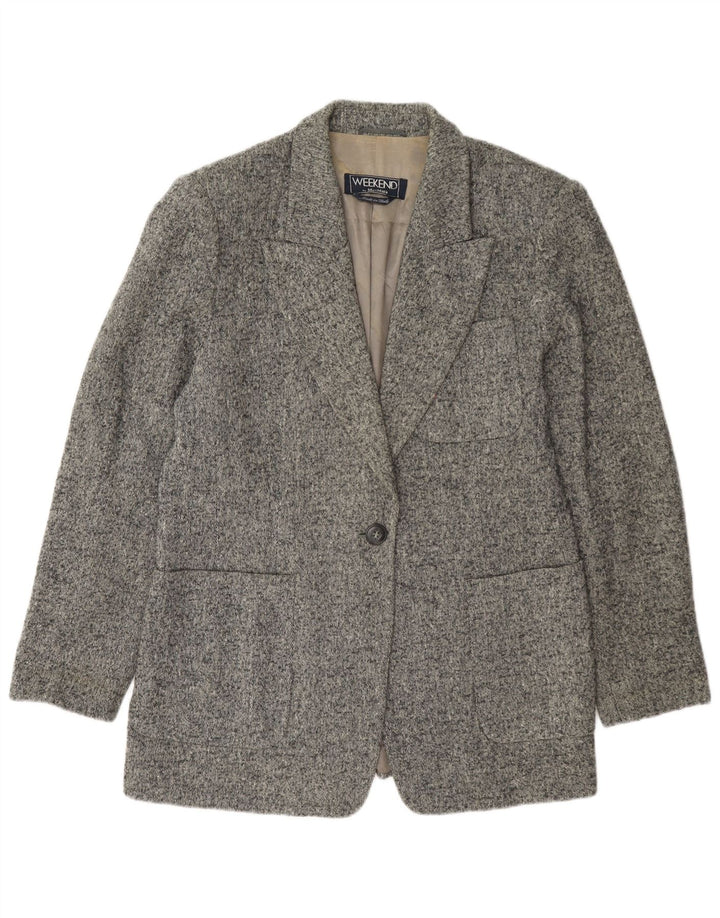 Max Mara Giacca blazer da donna Weekend a 1 bottone UK 16 Large Grey Flecked