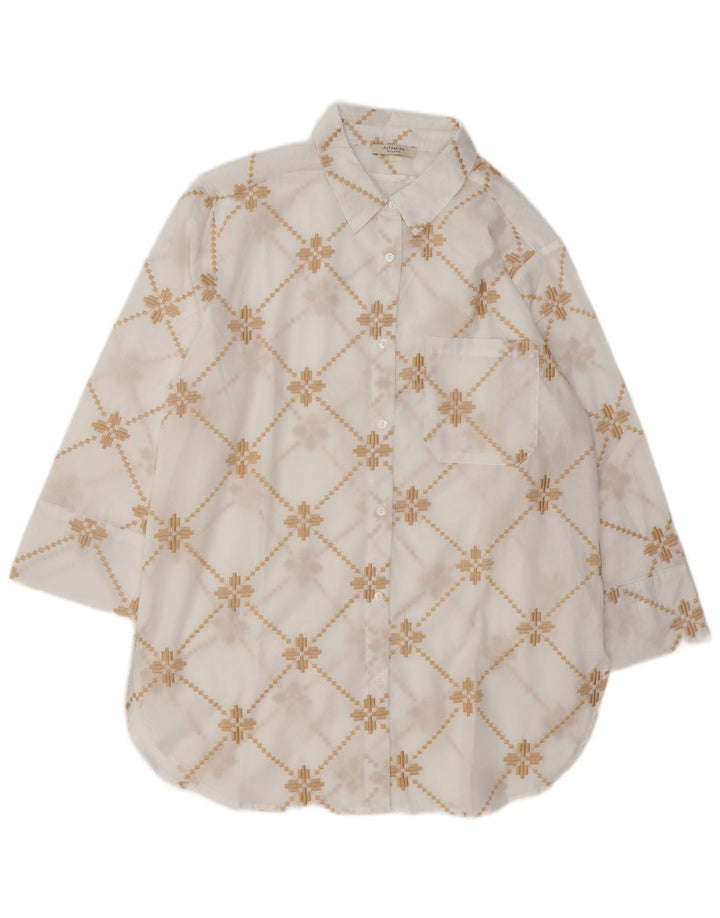 Camicia oversize da donna ALTAMIRA UK 14 Cotone geometrico bianco medio