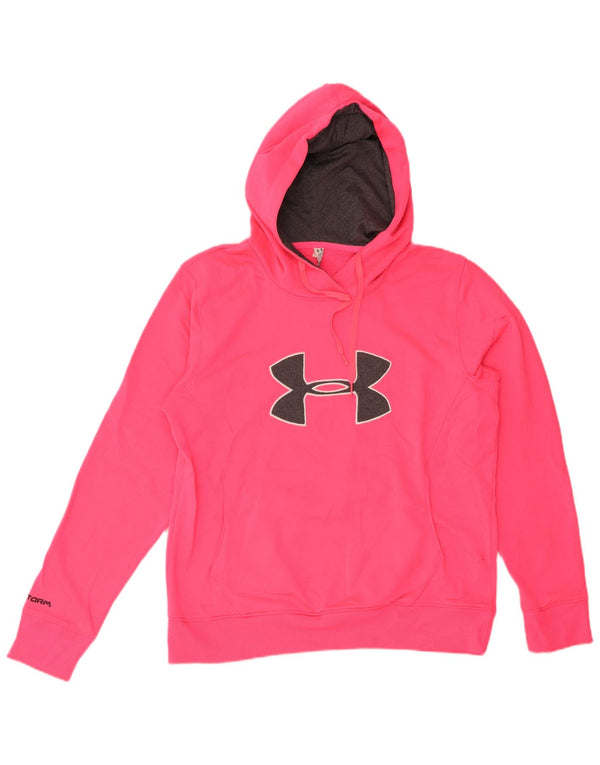 Felpa con cappuccio grafica Under Armour da donna Cold Gear UK 16 grande rosa