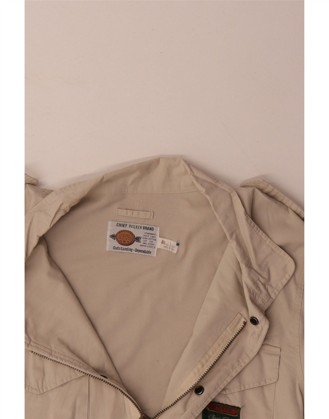Giacca militare da uomo VINTAGE UK 40 grande cotone beige