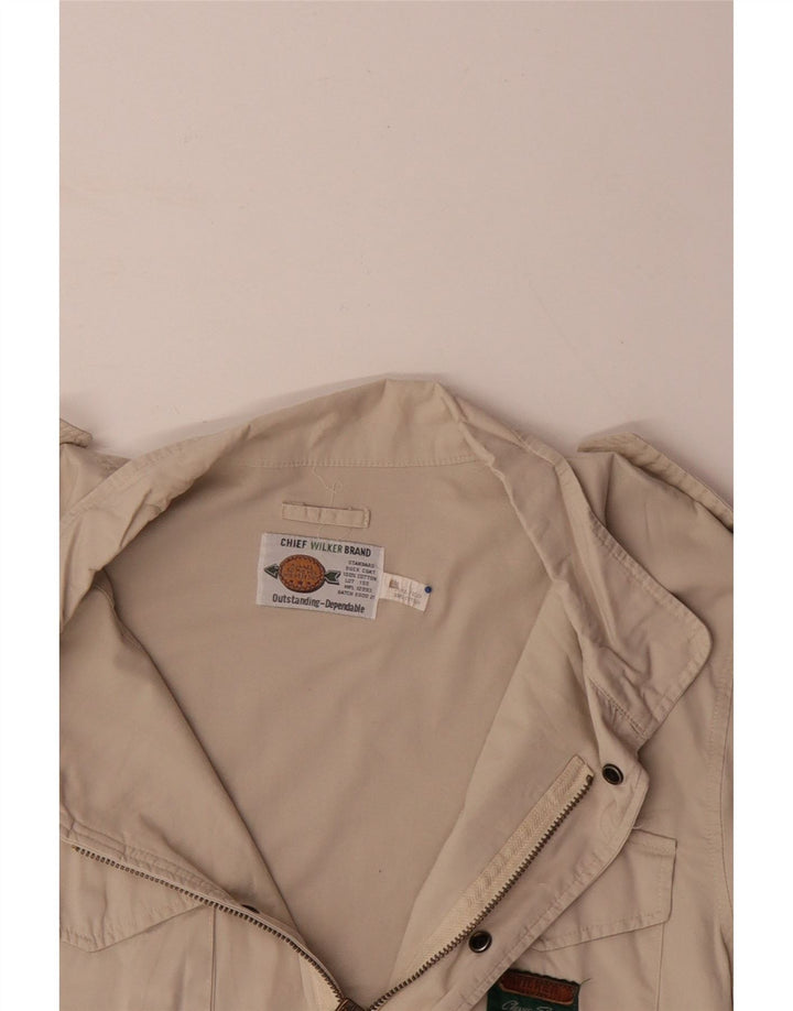 Giacca militare da uomo VINTAGE UK 40 grande cotone beige