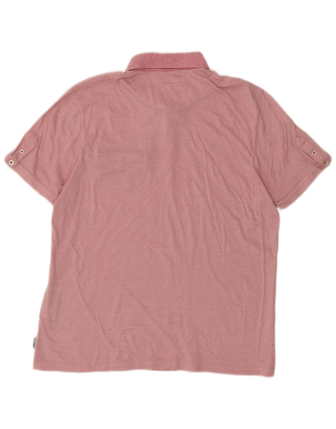 Polo da uomo Ted Baker taglia 4 grande in cotone Chevron rosa