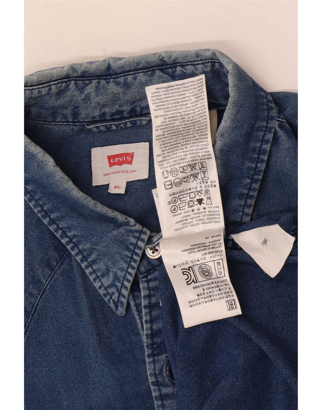 Camicia di jeans da uomo Levi's XL in cotone blu