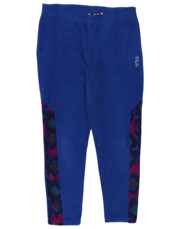 Pantaloni da tuta in pile da donna Fila IT 46 Large Blu geometrico
