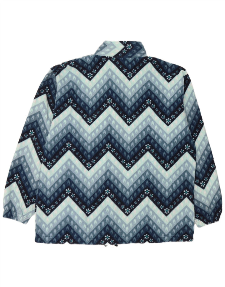 Giacca in pile vintage da uomo UK 40 grande blu geometrico